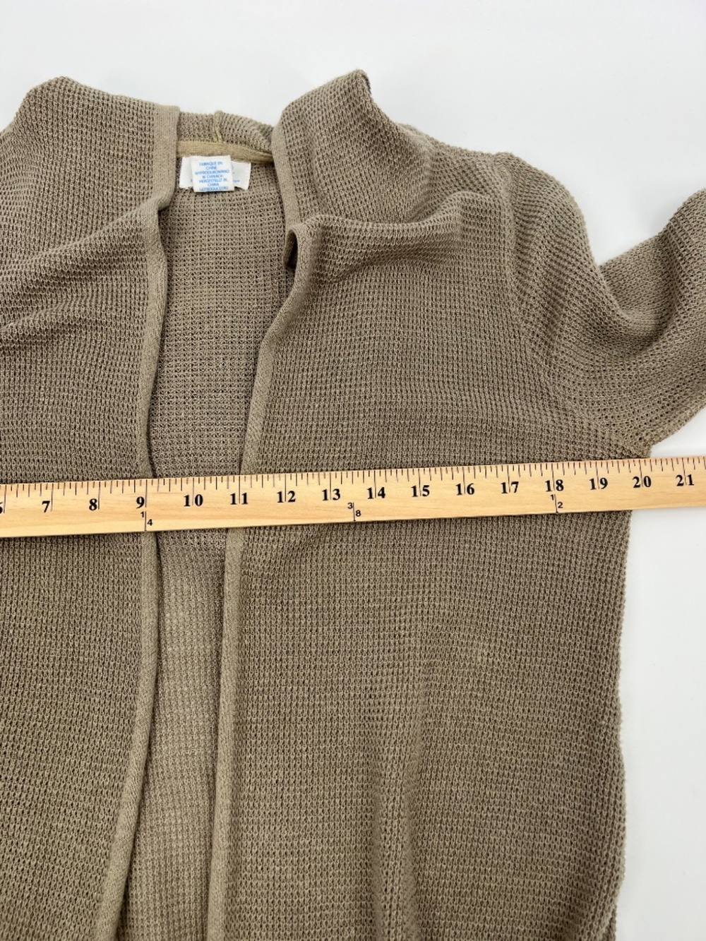 Sigrid Olsen Hooded Cardigan Open Front Button Accent Linen Blend Neutral Lagen - Picture 5 of 5